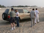 For better traction in the dunes, we must deflate the tires