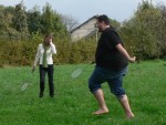 Our first order of business: frolicking in the yard.  Brendan displays his expertise..