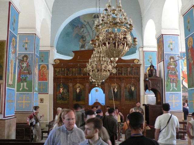 We stopped enroute at the town of Madaba and visited some churches with beautiful tile mosaics.