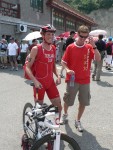 But for them it was not to be, the best runners took over and it was Germany who got the gold, with Simon Whitfield of Canada taking the silver.  Here is Mike and Paul after the race during a rare moment of peace..