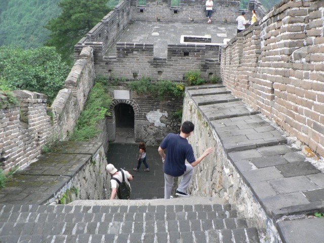 Coming back down, the steps were steep.