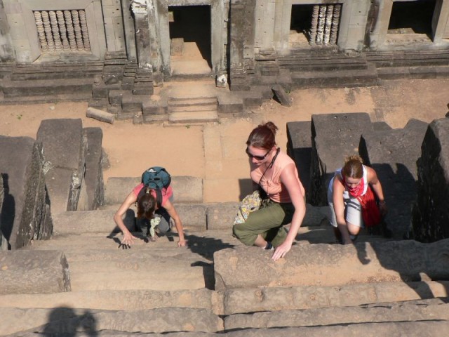 There girls were afraid that I was trying to take a picture down their shirt.  I wasn't.