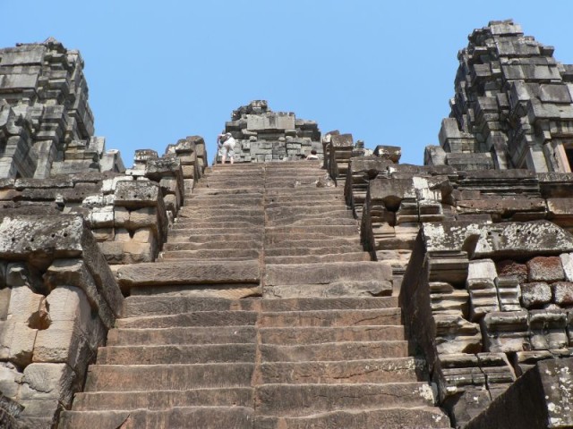 ..up some very steep and narrow stairs.  Yikes!