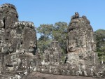 The giant faces of the Bayon temple of Angkor Thom.  Since they face east, they are best viewed at sunrise.  We did not get up that early.  :-)