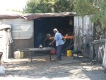 We also took a tour of a nearby township.  Townships are makeshift towns and cities constructed by displaced and immigrant native Africans looking for work in the city.  When they get to a certain size the South African government constructs sewage, electric  and water facilities for them.