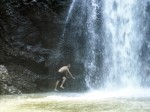 You could actually climb up behind the waterfall and jump through it.  So cool!