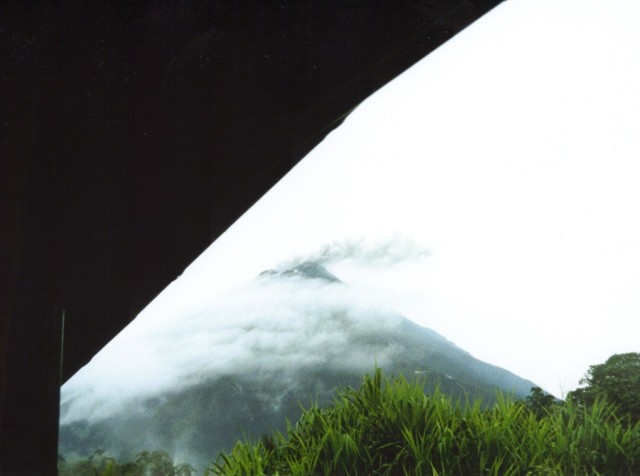 After our trek from beach to beach we cut inland to see Costa Rica's active volcano, Mt. Arenal.  Here you can see smoke from an eruption.