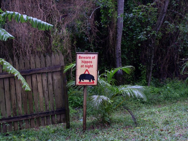 The night before, everyone was asleep when we got to St. Lucia.  We decided to set up our tents in the only likely place around, which just so happened to be next to this sign.