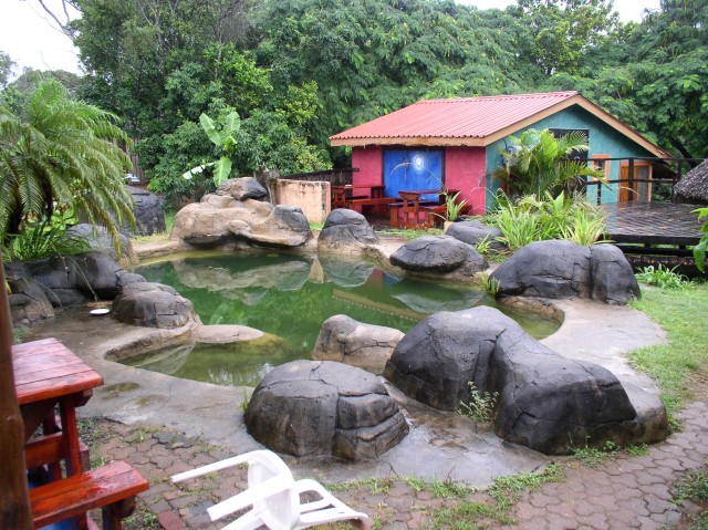 A view of one of the guesthouses and our "pool".