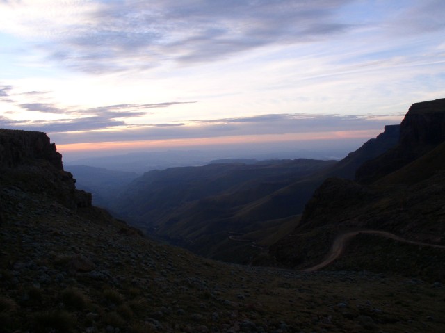 You can see the winding road that we would be traveling down shortly.