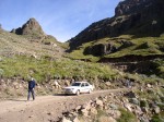 Our Ford Ikon had little ground clearance, and the road was very rough at parts.  When it got bad everyone but the driver would get out and walk, to raise the car a couple of inches.