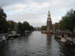 The waterways of Amsterdam are used both as taxi routes and as docks for houseboats.