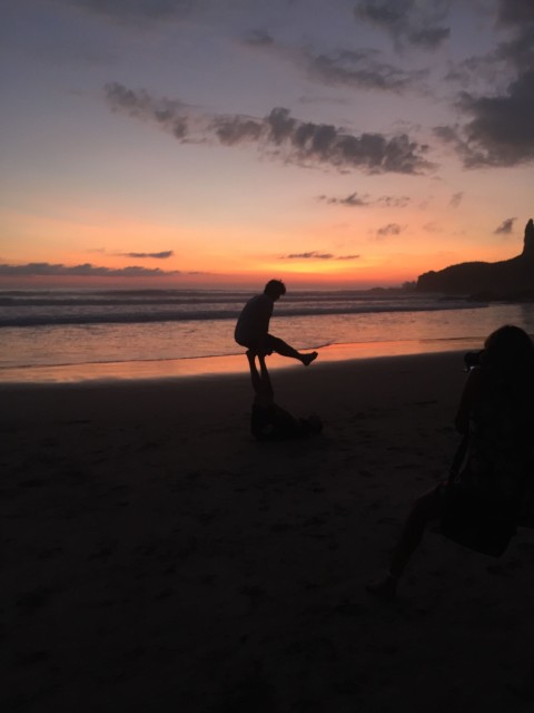 After the sunset I think he was trying to get in his workout for the day haha..
