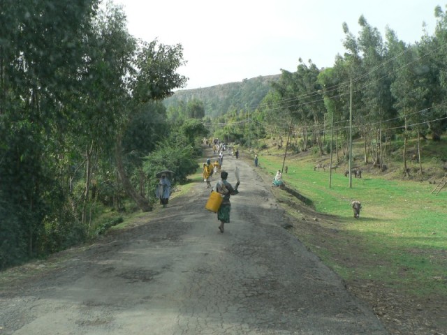 This is the long lane that takes us from the main road to the monastery of Debre Libanos, founded in the 13th century.