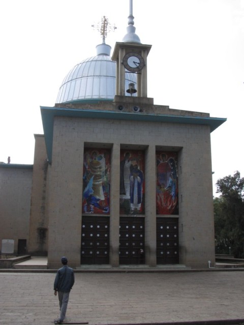 The original church had been destroyed in the Muslim-Christian wars.  This current church was built in 1961 by Haile Selassie.