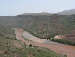 The so called Blue Nile is one of the tributaries to the Nile river that flows through Egypt.  It looks a bit muddy today.