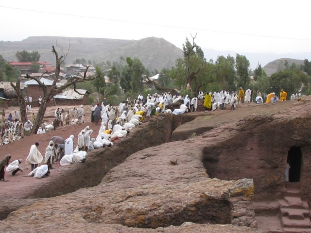 We happened to come to Lalibela during one of their religous festivals so the streets were filled with pilgrims from all around the country.