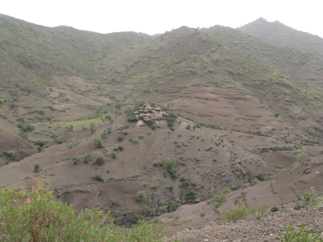 Lalibela is a small town itself, and once outside its borders it became very rural very quickly.  Here is a small mountain village which we passed.