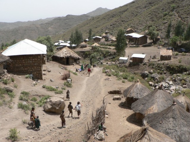 This is the small town just outside of where the church is.