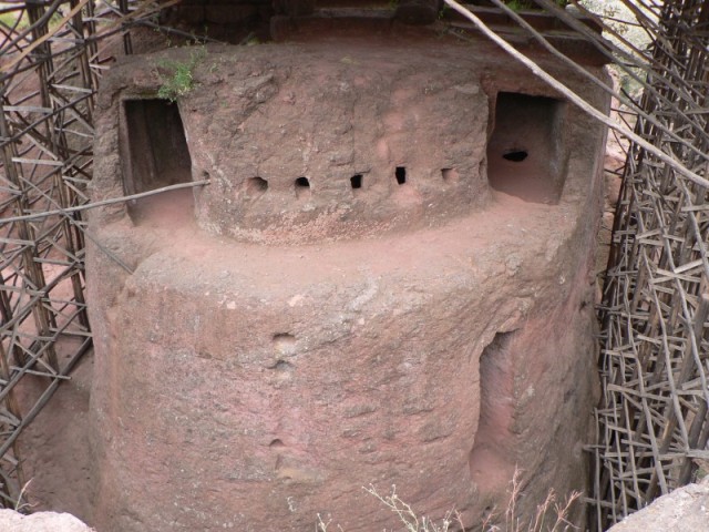 The shadows cast by the sun shining through the holes cut into this tower were used as an ancient calendar.