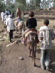 Today is Day 3 of our Lalibela tour.  We rented donkeys to ride up a nearby mountain to another church built at the top.  For me they brought a small horse.