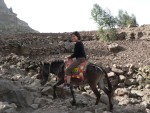 Sara's donkey was surefooted and strong.  My horse was neither - at times I wanted to get off and help push.