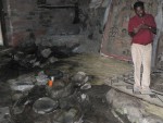 The water dripping down from the roof of the cave onto these stones has never dried up in the hundreds of years that this church has been here.  The water is said to be holy.