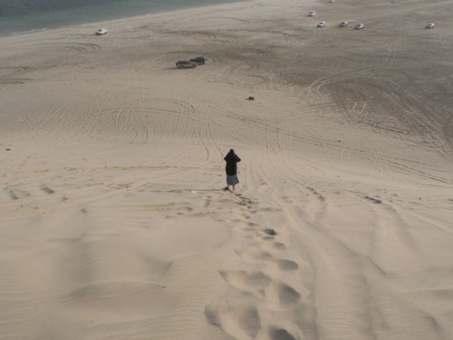 Mom's favorite part was walking down the powder soft dunes.  Dad and I had more fun driving my truck up, over and around the dunes.