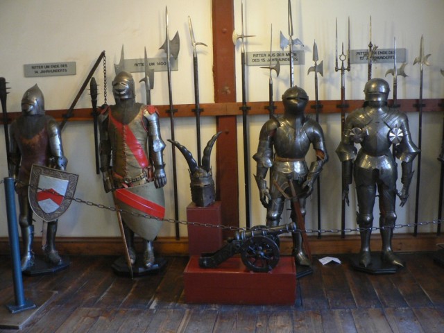 The castle had a large collection of medieval armor.