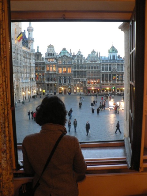 From Luxembourg City we traveled on to Brussels, Belgium.  We stayed in the Hotel Saint Michel, the only hotel in Brussel's famous square, the Grand Place.  Here is the view from the window of our hotel room.