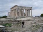 It also had the ruins of a temple on it..  Sara strikes a pose.