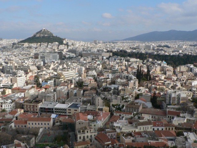 The view of Athens from atop the hill.