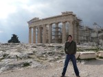 The say that the acropolis is arguably the most important ancient monument in the Western world.  I symbolize its importance with my split legged pose.