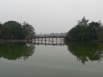 This is the Huc Bridge to the Ngoc Son Temple.  Hanoi was built around the Hoan Kiem Lake.