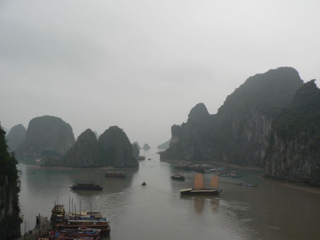 A view of the cove from the entrance to the cave.