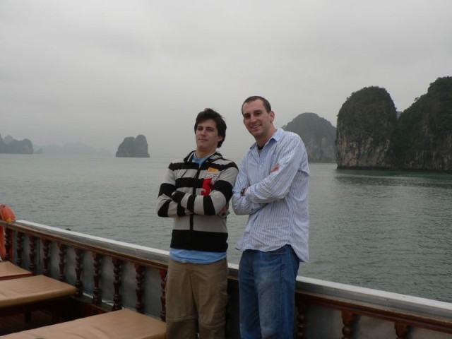 It was a bit chilly on top of the boat..  Here I am wearing the majority of the clothes that I had with me.