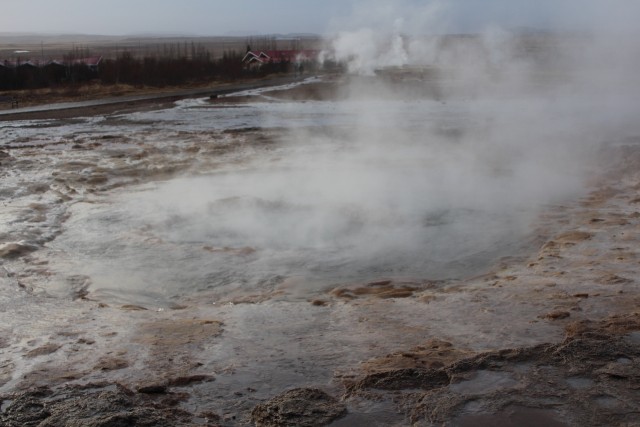 After we arrived we were told that Geysir no longer erupts regularly but nearby Strokkur is one of the most consistent geysers in the world, erupting every 4-8 minutes.