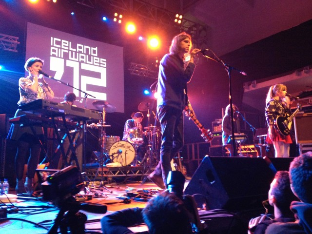 Ed and I would go to a venue early each night so we could be right up on the rail.

This is the Dirty Projectors, an experimental band from Brooklyn.