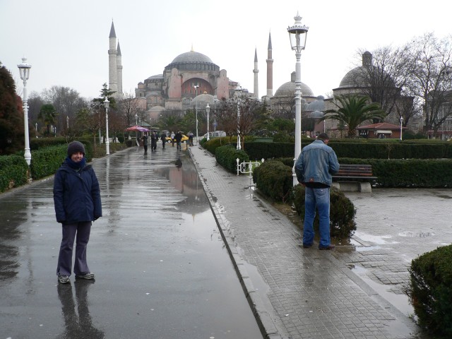 Just across the courtyard from the Blue Mosque is the Haghia Sophia.  The Haghia Sophia was the world's largest church for over 1,000 years, and is now the fourth largest.