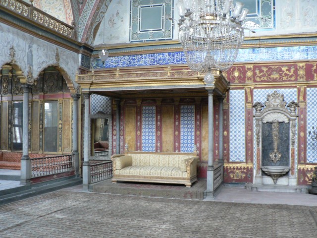 This is the outer living area of the sultan where he would entertain guests surrounded by his many wives and harem.