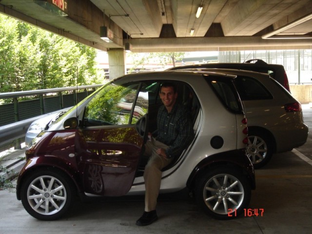 Sara and I arrived in Milan from Qatar and rented this Smart Car.  It was surprisingly roomy inside and had more pep than I was expecting.