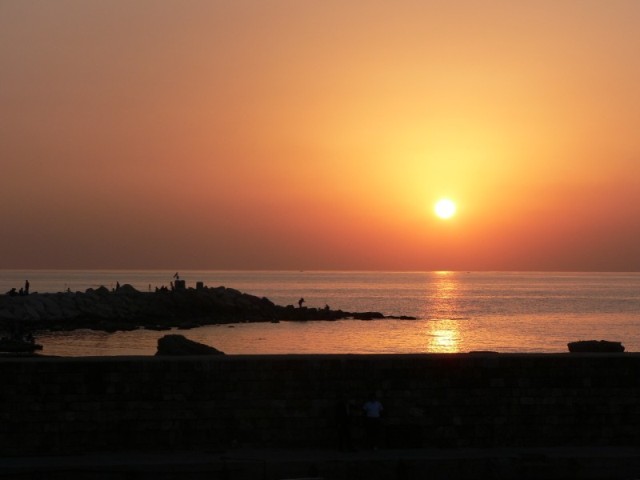 After the rally started to wind down Sara and I rented a car and drove out to Byblos.  We got there just as the sun was setting over the Mediterranean.