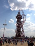 The first event that I had tickets to see was Synchronized Swimming. I got to the Olympic Park early because I wanted to browse the site. I didn't really think that the ArcelorMittal Orbit was that impressive in the daylight. It is Britain's largest piece of public art.