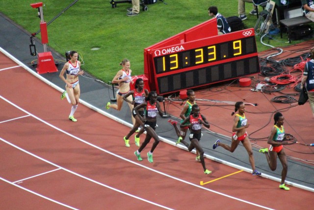 As usual, the lead pack was made up of Kenyans and Ethiopians but what was unusual was that the British duo was in close pursuit.