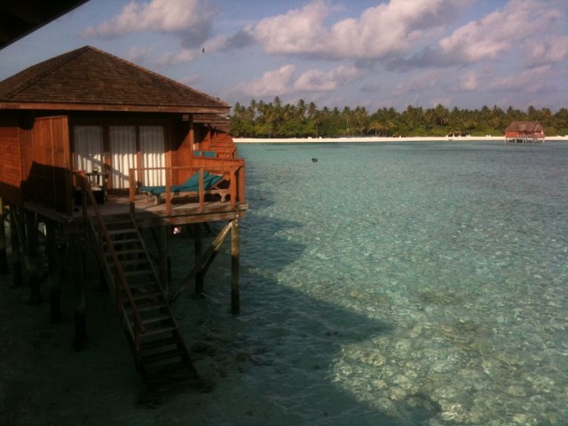 I rented a villa on stilts out over the ocean - it was incredible!