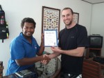 I was quite proud to receive my certificate and PADI Open Water Diver certification, Abdulla couldn't believe that I did it.