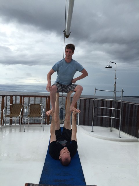 Of course we had to get in a bit of boat acro. We got rained out by an incredibly intense and beautiful rainstorm.