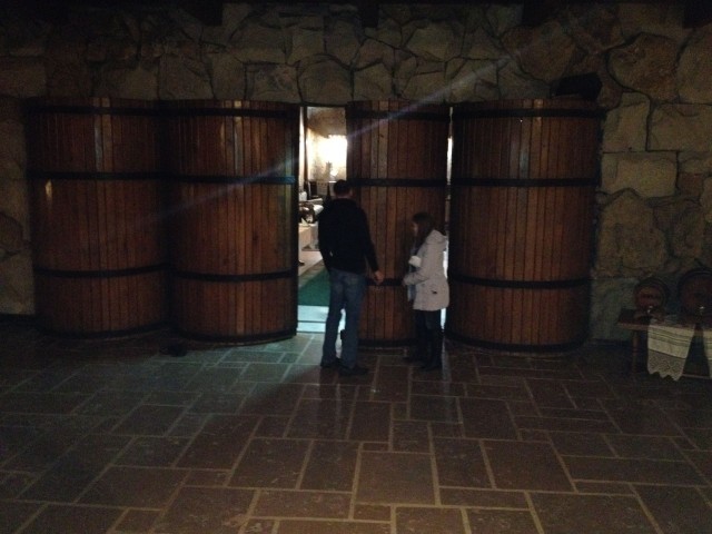 After the tour, our guide took us through this hidden entrance into the tasting room.