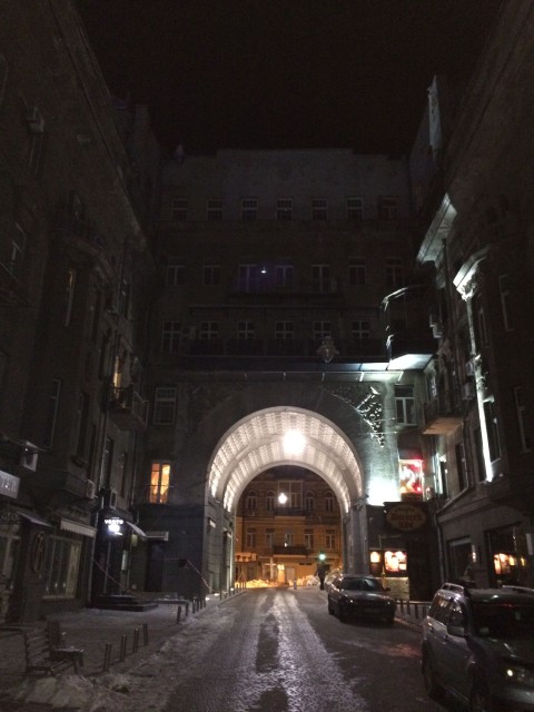 From Minsk we flew to Kiev, Ukraine. Our apartment was a block off of Maidan square. At the end of the block you can see the sandbag walls which were built to contain the protestors if violence ever broke out.