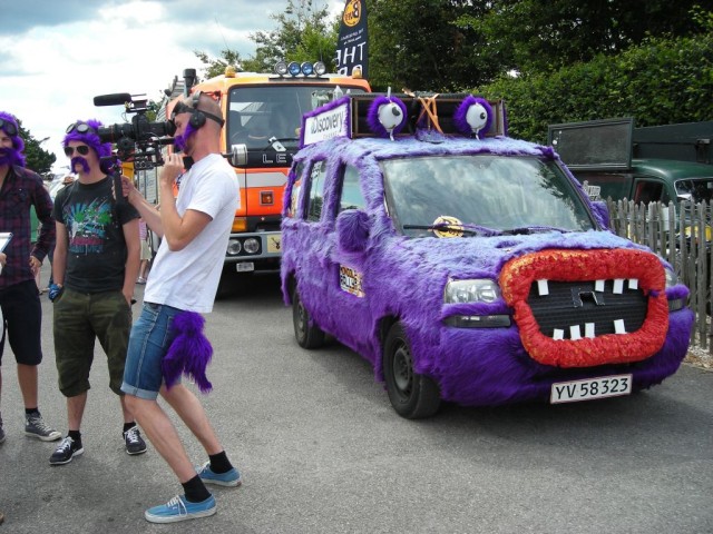 The discovery channel had a van in the race that was half muppet.